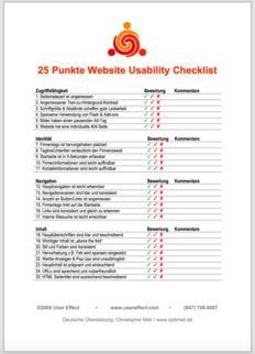 Screenshot-Usability-Checklist